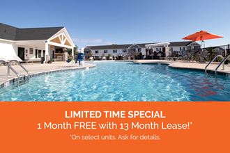 limited time special 1 month free with 13 month lease on select units ask for details