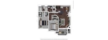 A floor plan of a house with a kitchen, living room, and bathroom.