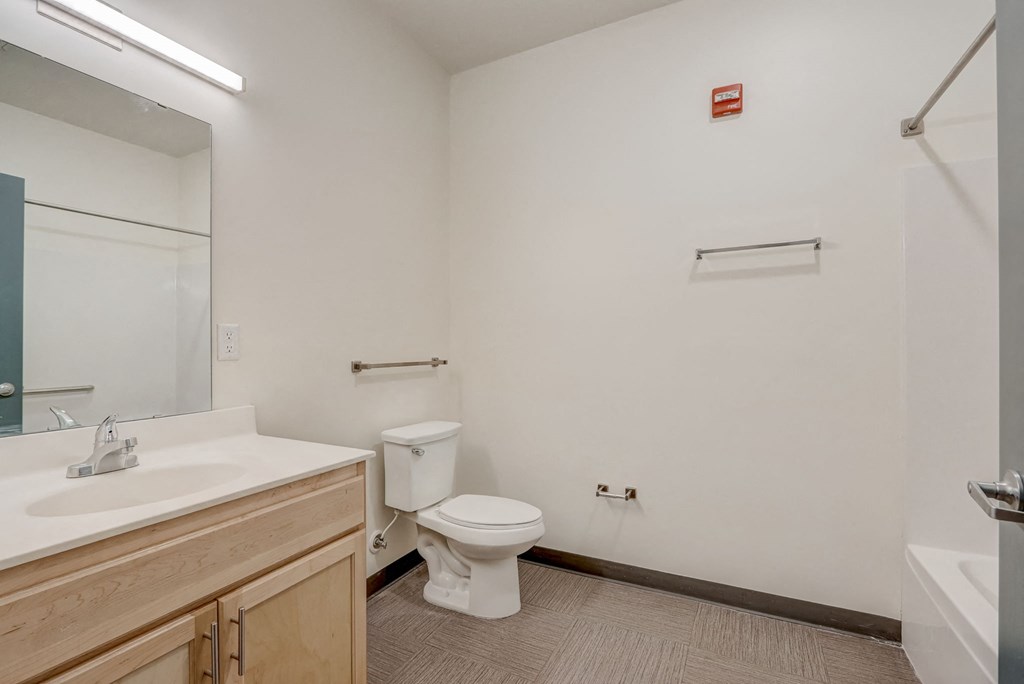 a bathroom with a toilet and a sink and a mirror