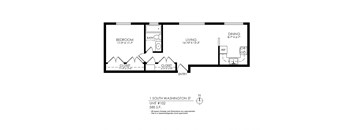 a floor plan of the first and second floors of a studio apartment