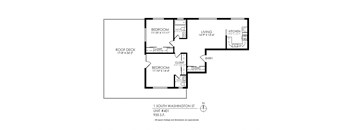 a floor plan of a house with a bedroom and a living room