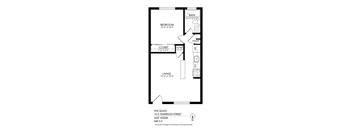 A floor plan of a one bedroom apartment on Emerson Street.