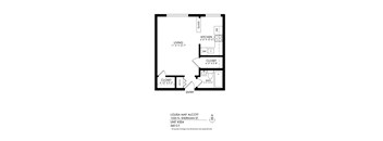 A black and white image of a floor plan for a unit at 1025 N. Sherman St.