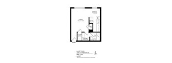 A black and white image of a floor plan for a unit at 1035 N. Sherman St.