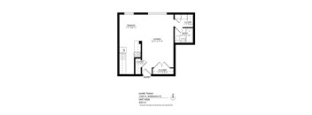 A floor plan of a unit at Mark Twain 1035 N. Sherman St.
