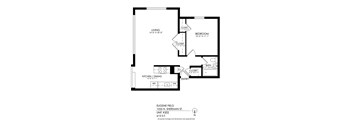 A floor plan of a unit at Eugene Field Apartments.