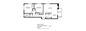 a floor plan of a house with a bedroom and a living room