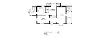 A black and white image of a floor plan for a unit at 1137 E. 10TH AVE.