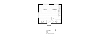 A black and white image of a floor plan for a unit at 1170 Corona St.