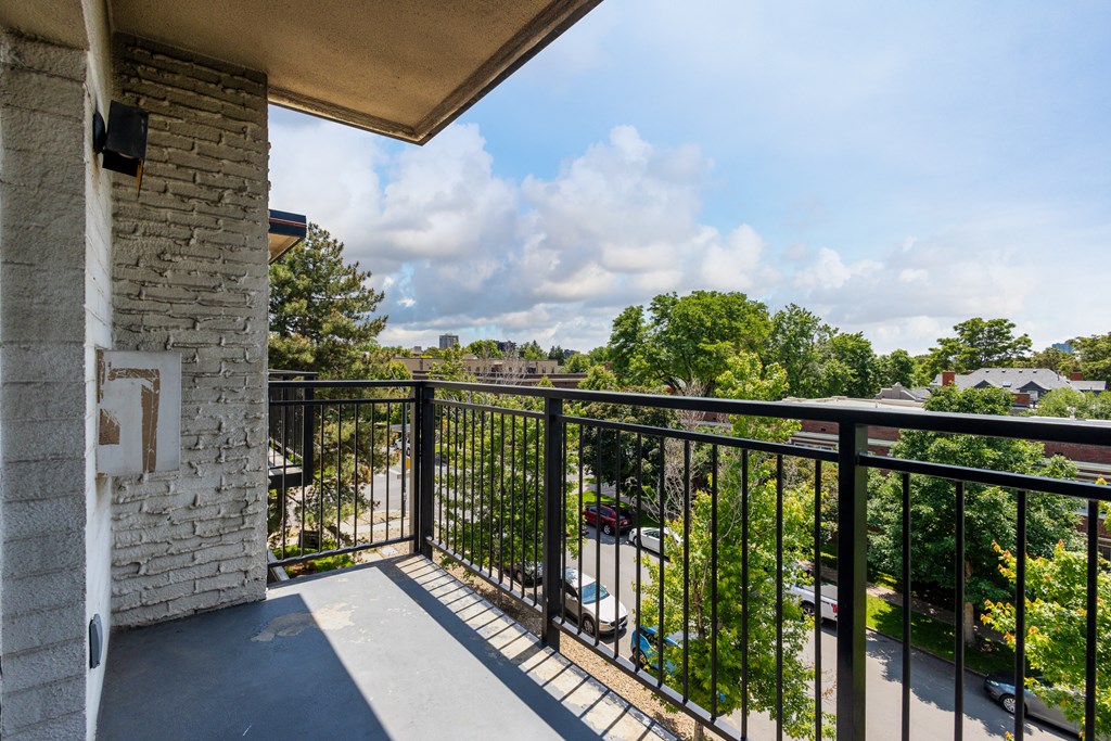 one of two balconies at the callaway house austin