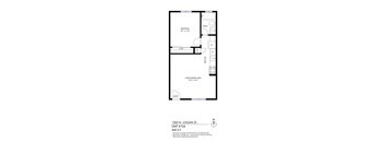 A black and white image of a floor plan for a unit at 1202 N. Logan St.
