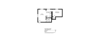 A floor plan of a one bedroom apartment at Concord House.