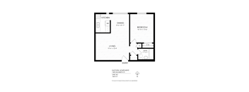A black and white image of a floor plan for apartment.