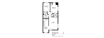 a floor plan of a house with a bedroom and a living room