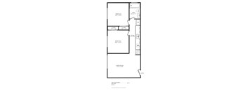 a floor plan of a small house with a bedroom and a living room