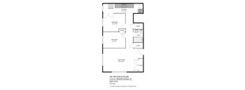 A black and white image of a floor plan for a Denver apartment.