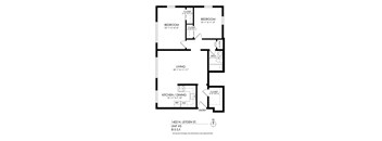 A black and white image of a floor plan for a home.