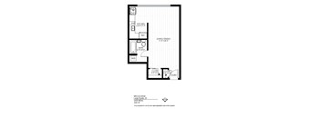 A drawing of a floor plan for an apartment located at 1424 Pearl St, Unit #306, Brougham.