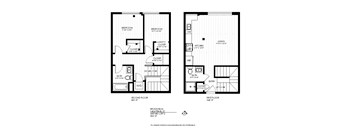 A black and white image of a floor plan for a two-story home.