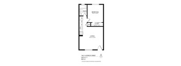 A floor plan for an apartment at 1451 N Detroit Street.