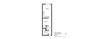 A black and white drawing of a floor plan for an apartment.