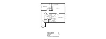 A black and white image of a floor plan for a property at 1530 N Detroit St.
