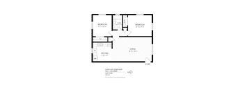 A black and white image of a floor plan for apartment units.