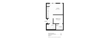 Mile High Place One Bedroom Floor Plan