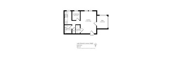 A black and white image of a floor plan for a unit at 1630 Pennsylvania Street.