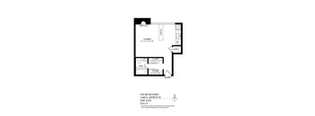 A drawing of a floor plan for a unit at The Sir Richard apartment.