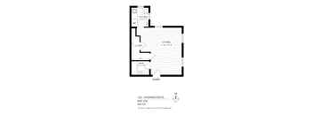 A drawing of a floor plan for a unit at 1651 Washington St, Unit #34.