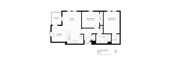 A black and white image of a floor plan for a 1/2 Marion Street apartment.