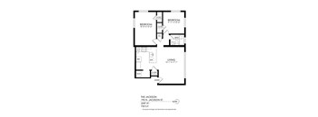 A black and white image of a floor plan for a unit at 195 N. Jackson St.