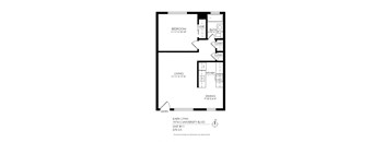 a floor plan of a 1 bedroom floor plan