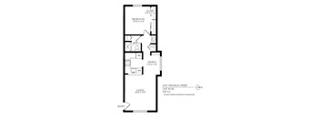 A floor plan of a one bedroom apartment at 2101 Franklin Street.