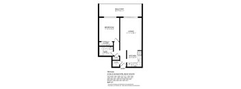 A floor plan for a Trivium apartment located at 2105-2155 Buchtel Blvd South in Balcony.