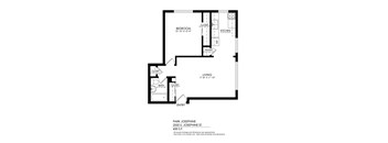 A black and white image of a floor plan for a home.