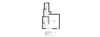 A floor plan for a loft at 237-257 Pearl Street.