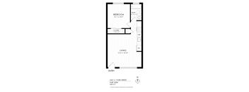 A drawing of a floor plan for an apartment at 2441 S. York Street.