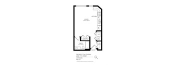 a floor plan of a house with a bedroom and a bathroom