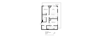 2 bed 1 bath Hooper floor plan