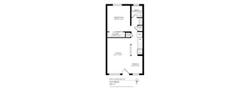 A black and white image of a floor plan for a unit at 270 N Lincoln St.
