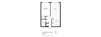 The Pines 1 Bedroom Floor Plan