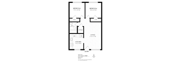 Velocity 2 Bedroom Floor plan