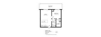 a floor plan of a 1 bedroom floor plan