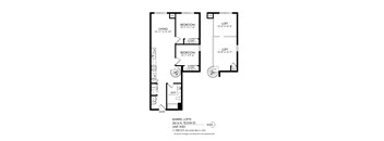 a floor plan of a house with a bedroom and a living room