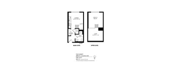 A floor plan for a two level apartment at 3890 W. Colfax Ave.
