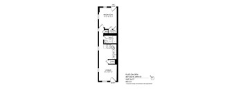 A drawing of a floor plan for a small apartment.