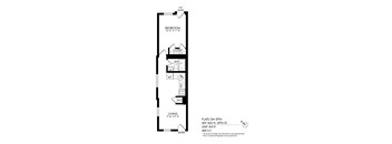 A floor plan of a one bedroom apartment.