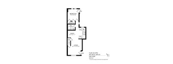 A drawing of a floor plan for a unit at 29th and N 29th st.